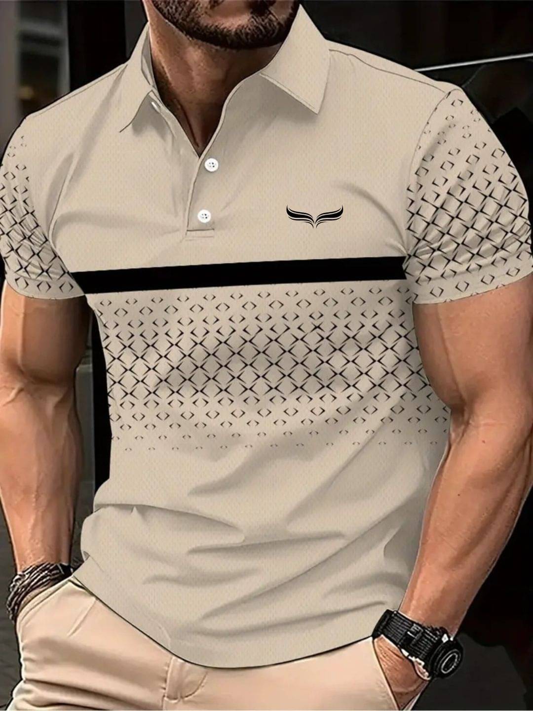 BLACKSTUDDS Men Cotton Blend Regular Fit Printed Polo T Shirt ( Camel ) BLACKSTUDDS Men Cotton Blend Regular Fit Printed Polo T Shirt ( Camel )
