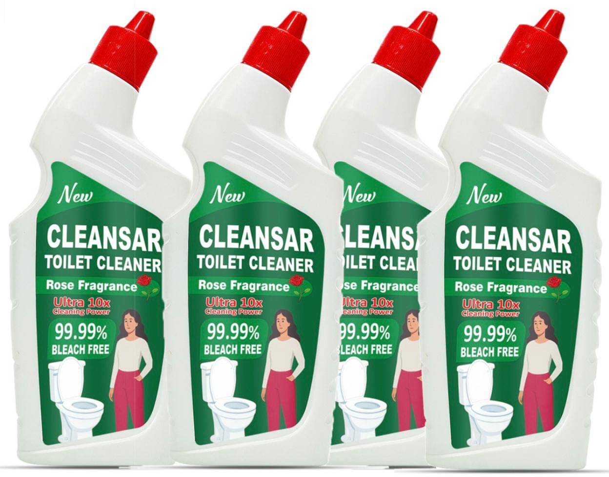     			CLEANSAR CLEANSAR Toilet Cleaner Ready to Use Liquid Rose 2000 Pack of 4