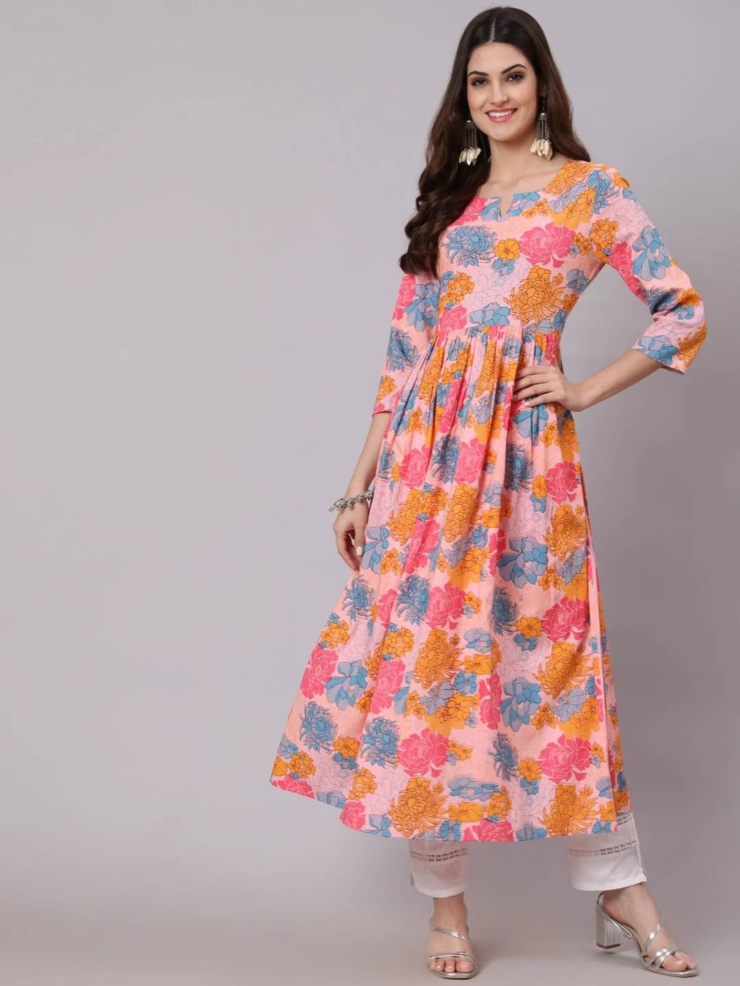Gulmohar Jaipur Women Viscose Rayon Printed A-line Kurti ( Multicolor ) Gulmohar Jaipur Women Viscose Rayon Printed A-line Kurti ( Multicolor )
