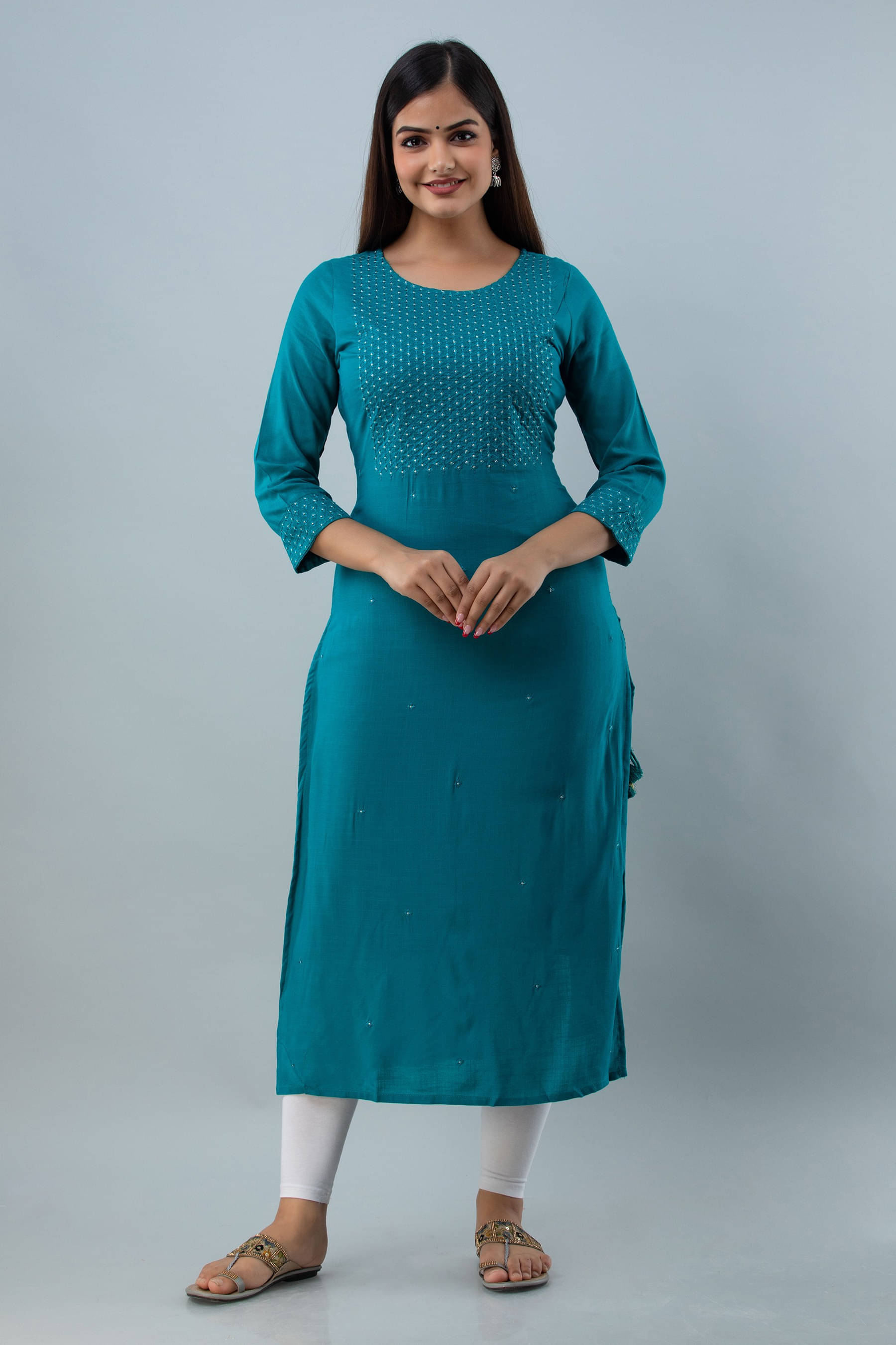Gulmohar Jaipur Women Viscose Rayon Embroidered Straight Kurti ( Light Green ) Gulmohar Jaipur Women Viscose Rayon Embroidered Straight Kurti ( Light Green )