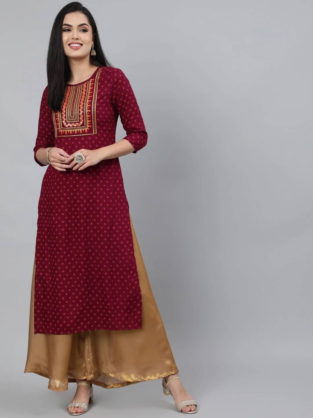 Gulmohar Jaipur Women Viscose Rayon Printed Straight Kurti ( Red ) Gulmohar Jaipur Women Viscose Rayon Printed Straight Kurti ( Red )