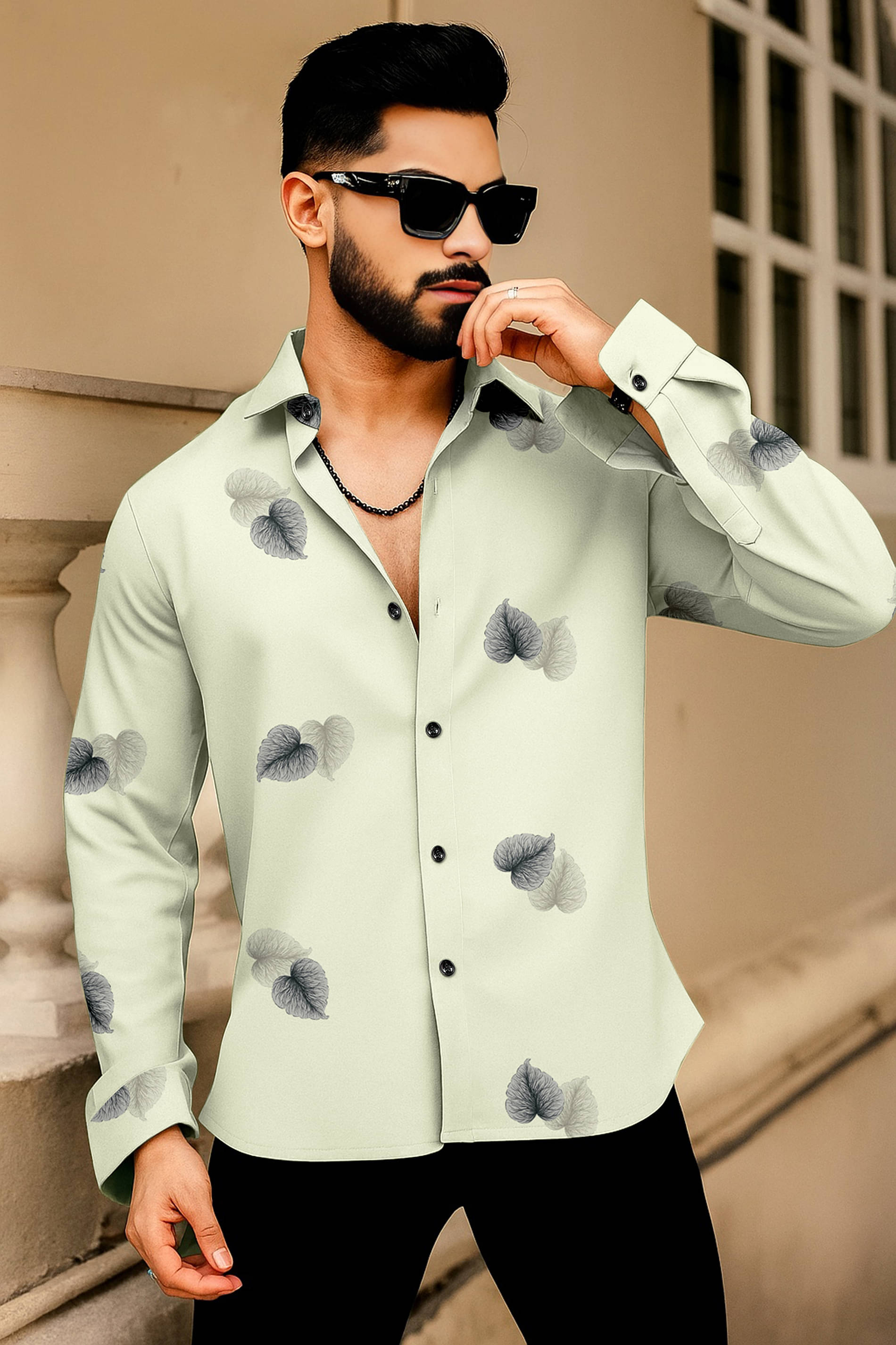 LAXBON 100% Cotton Regular Fit Printed Full Sleeves Men's Casual Shirt - Cream ( Pack of 1 ) LAXBON 100% Cotton Regular Fit Printed Full Sleeves Men's Casual Shirt - Cream ( Pack of 1 )