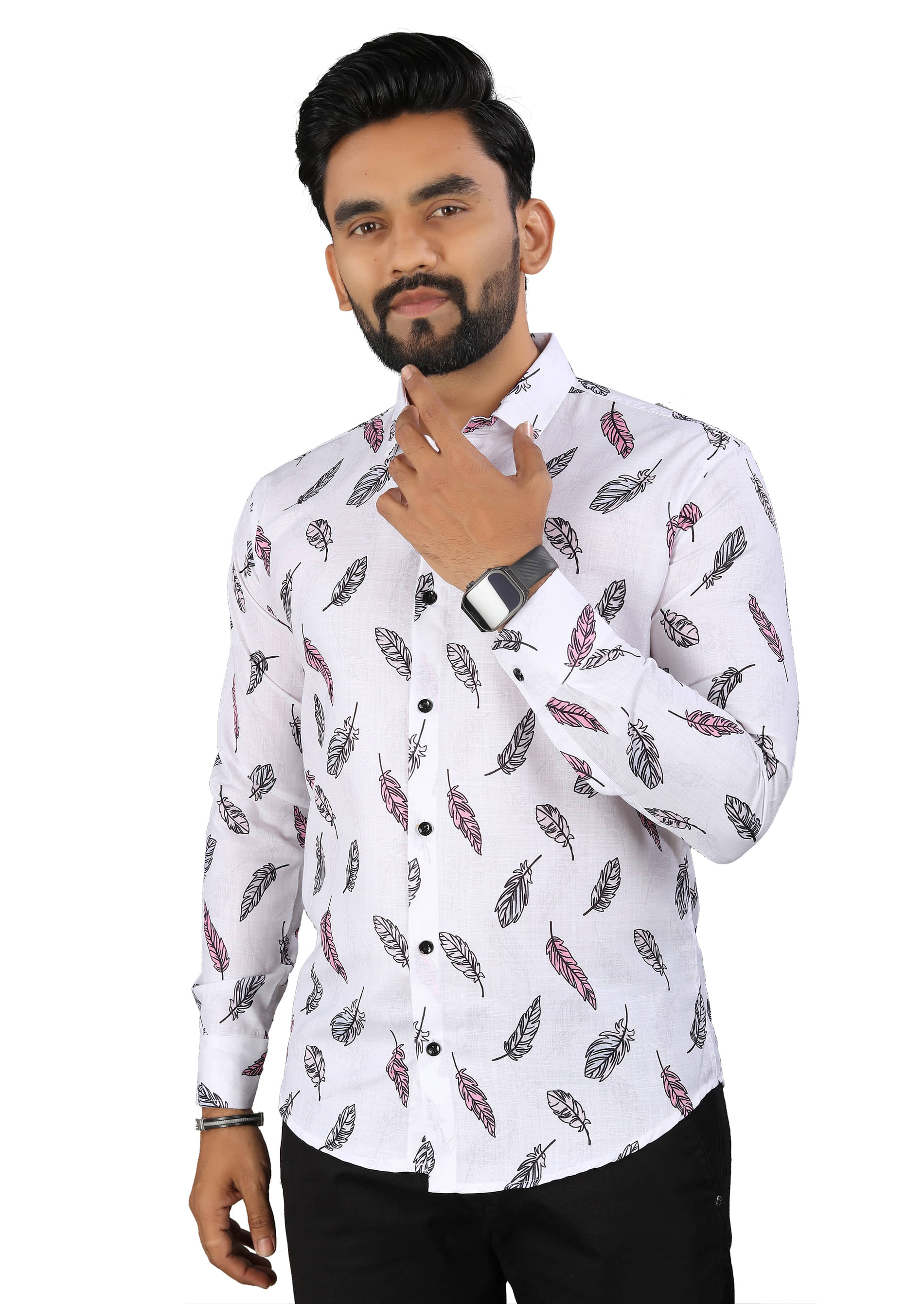 LAXBON 100% Cotton Regular Fit Printed Full Sleeves Men's Casual Shirt - Pink ( Pack of 1 ) LAXBON 100% Cotton Regular Fit Printed Full Sleeves Men's Casual Shirt - Pink ( Pack of 1 )