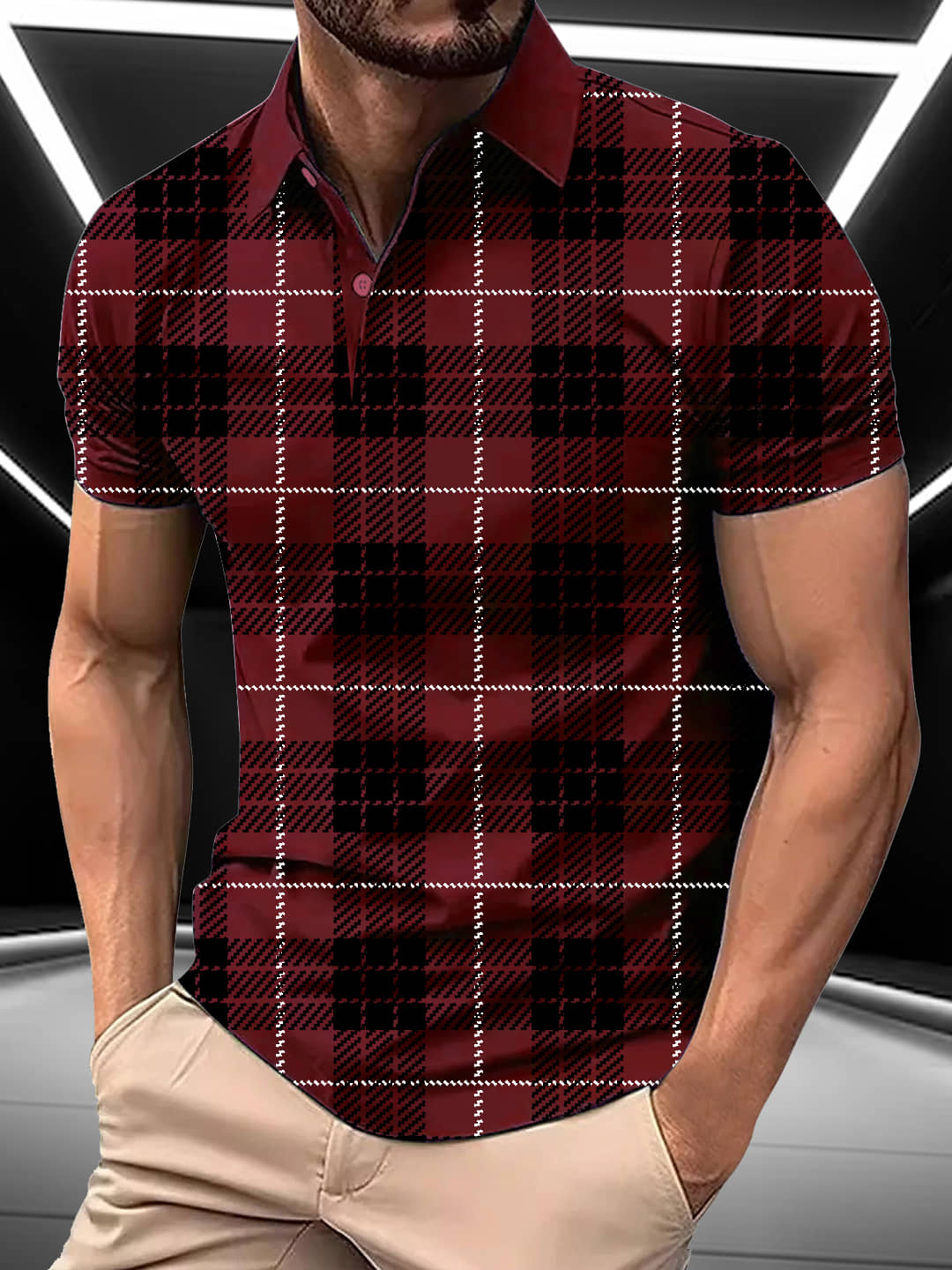 Merriment Men Cotton Blend Regular Fit Printed Polo T Shirt ( Maroon )