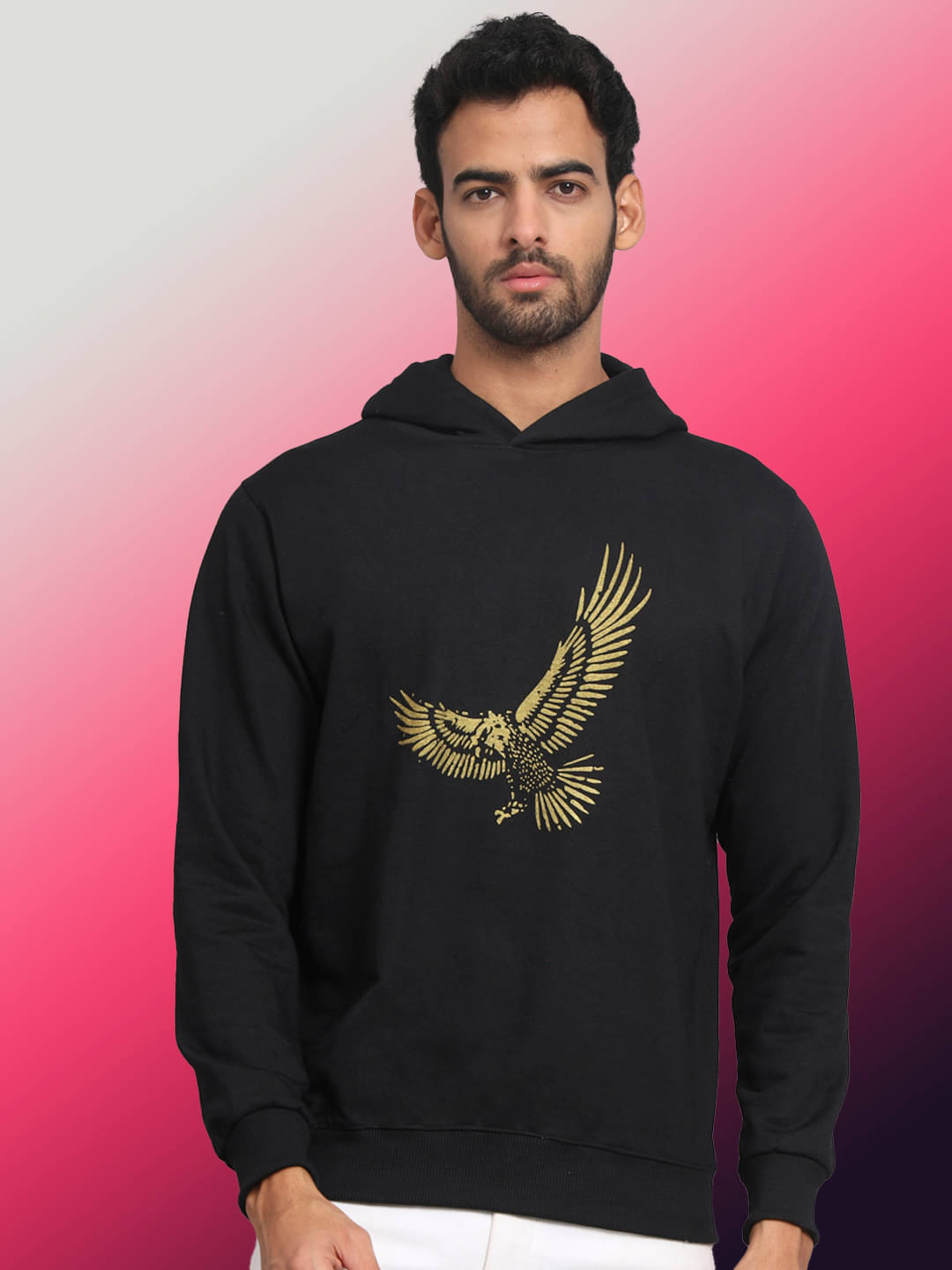     			OBAAN Fleece Hooded Men's Sweatshirt - Black ( Pack of 1 )