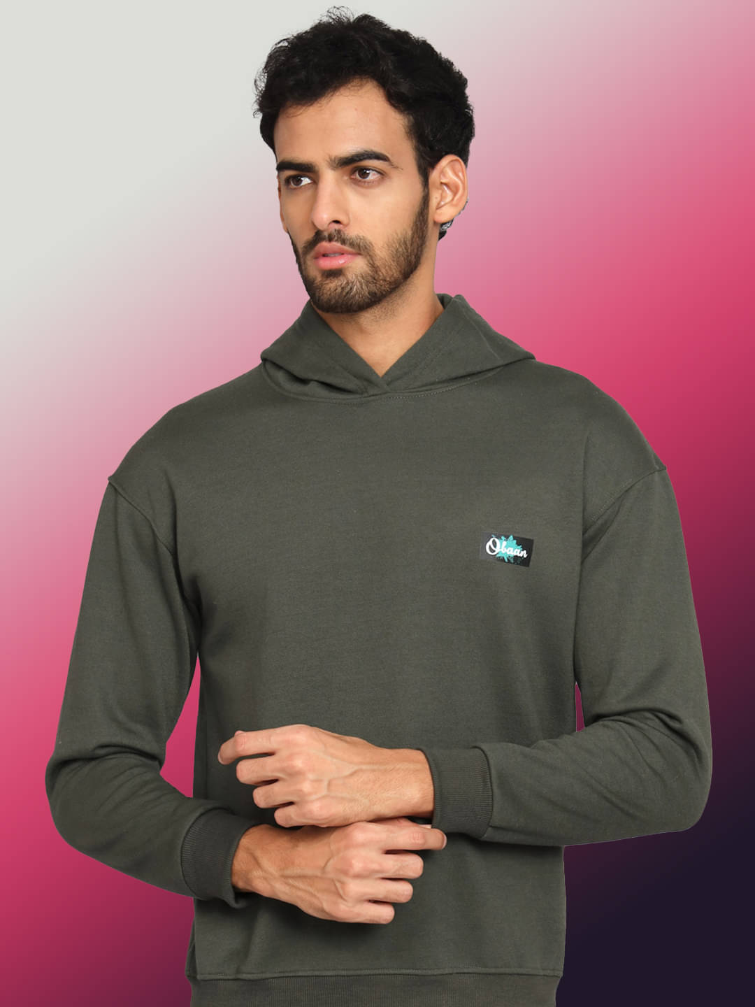 OBAAN Fleece Hooded Men's Sweatshirt - Olive ( Pack of 1 ) OBAAN Fleece Hooded Men's Sweatshirt - Olive ( Pack of 1 )