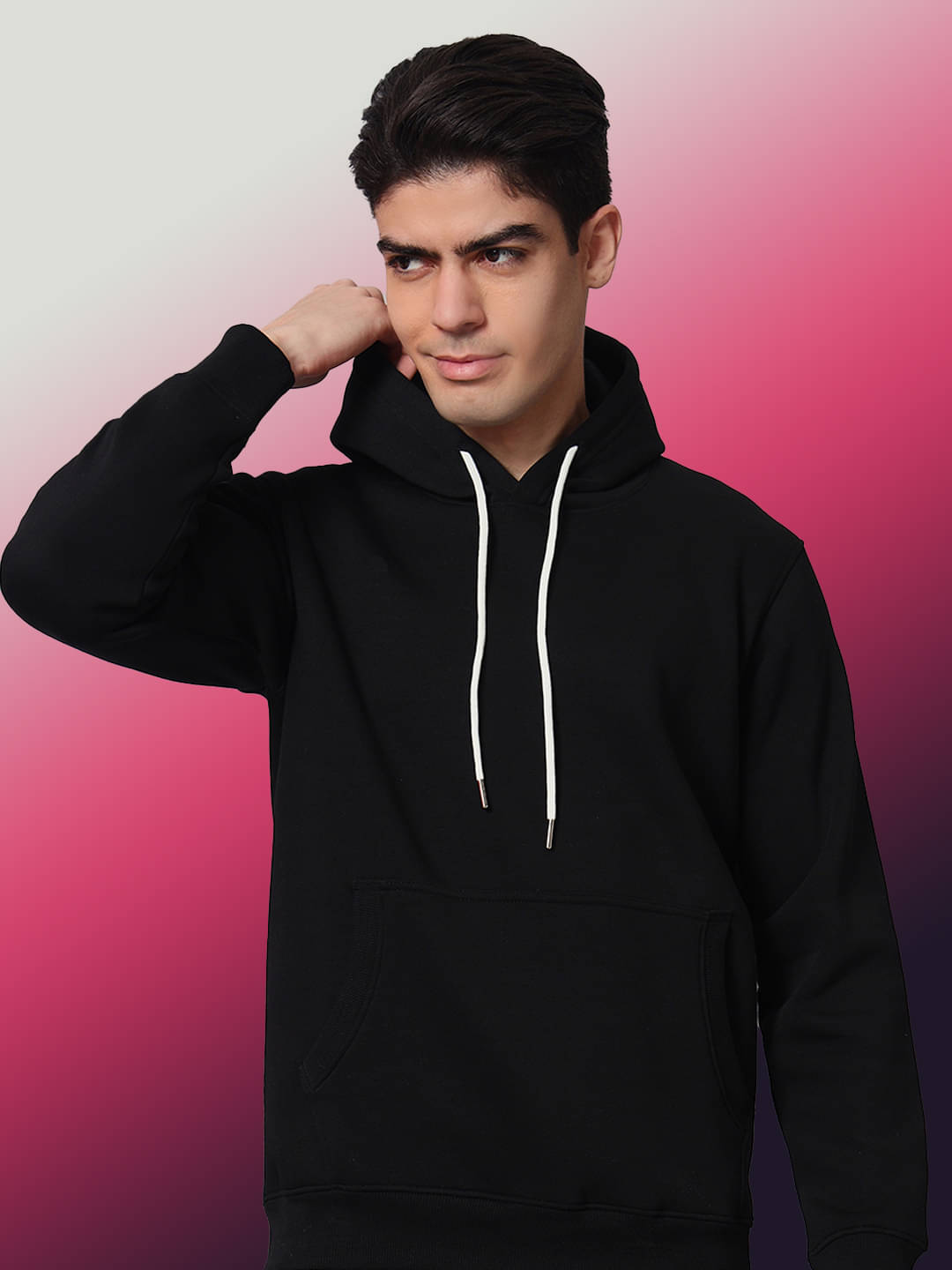 OBAAN Fleece Hooded Men's Sweatshirt - Black ( Pack of 1 ) OBAAN Fleece Hooded Men's Sweatshirt - Black ( Pack of 1 )