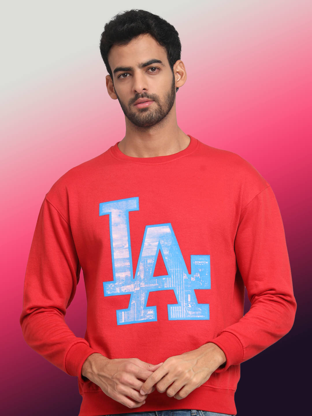     			OBAAN Fleece Round Neck Men's Sweatshirt - Orange ( Pack of 1 )