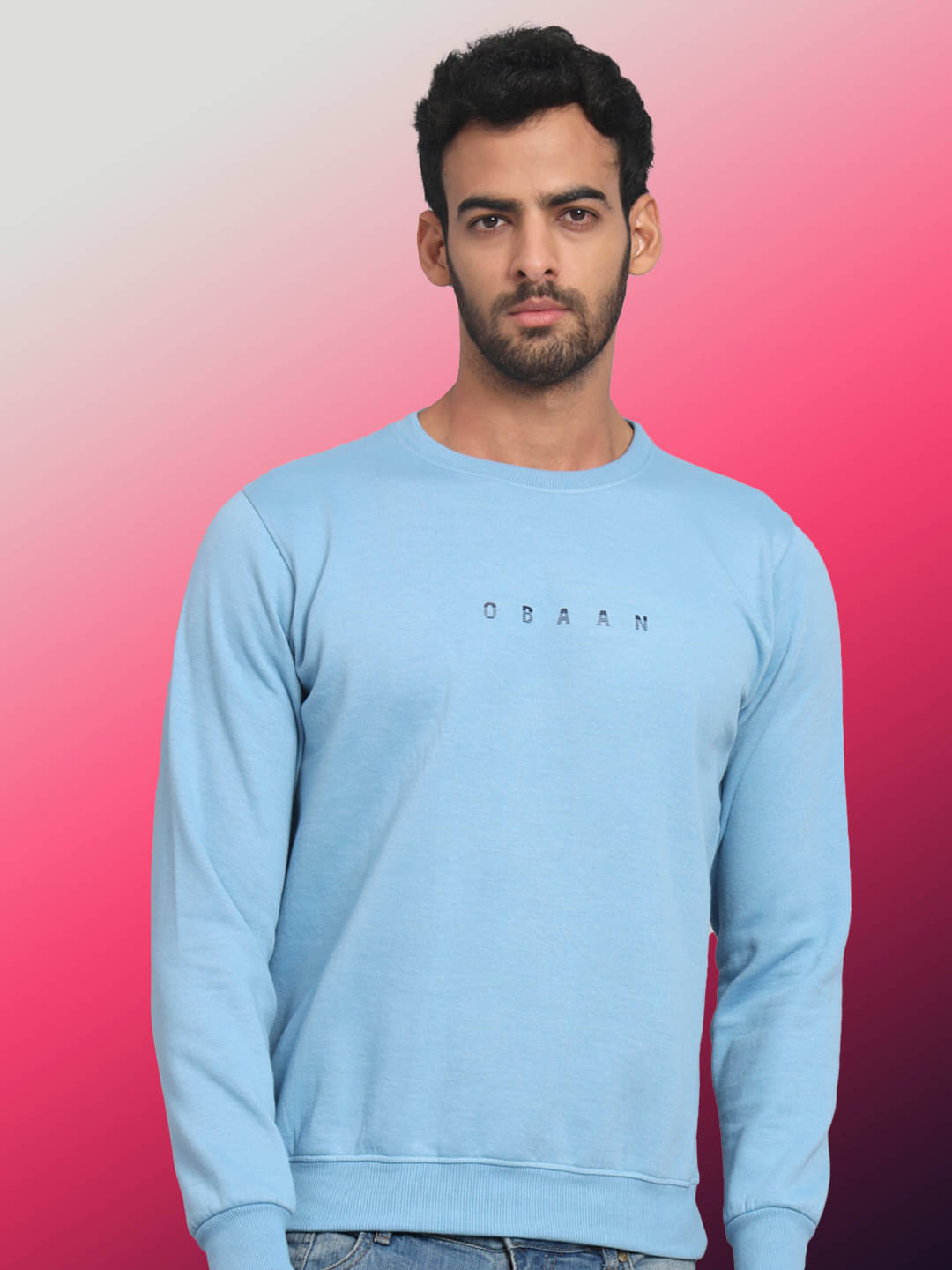 OBAAN Fleece Round Neck Men's Sweatshirt - Blue ( Pack of 1 ) OBAAN Fleece Round Neck Men's Sweatshirt - Blue ( Pack of 1 )