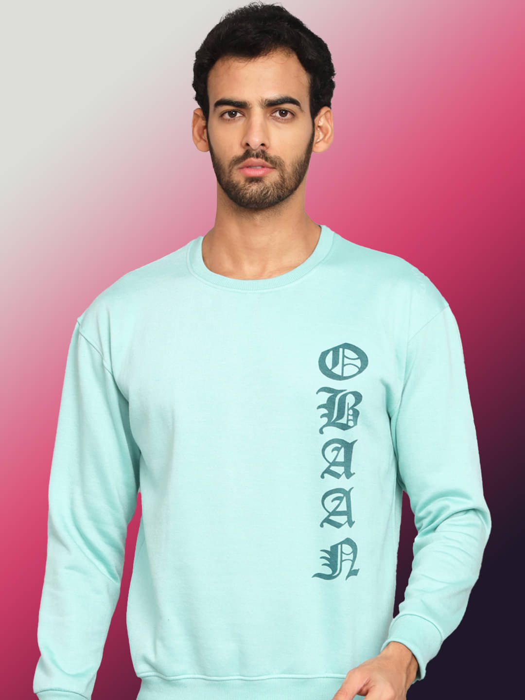 OBAAN Fleece Round Neck Men's Sweatshirt - Blue ( Pack of 1 )     			OBAAN Fleece Round Neck Men's Sweatshirt - Blue ( Pack of 1 )