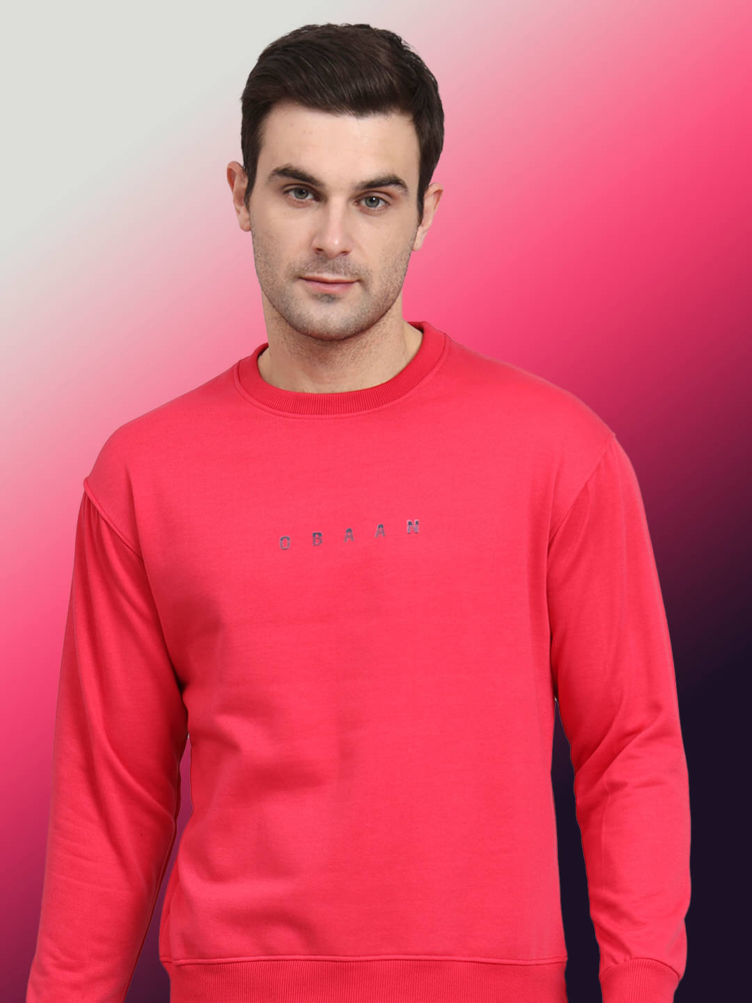 OBAAN Fleece Round Neck Men's Sweatshirt - Red ( Pack of 1 )     			OBAAN Fleece Round Neck Men's Sweatshirt - Red ( Pack of 1 )