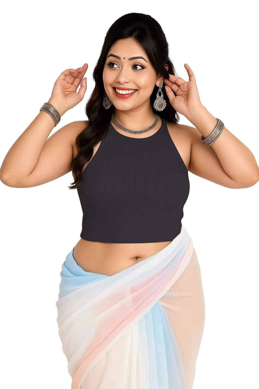     			SOHOT Black Readymade without Pad Cotton Women's Blouse ( Pack of 1 )