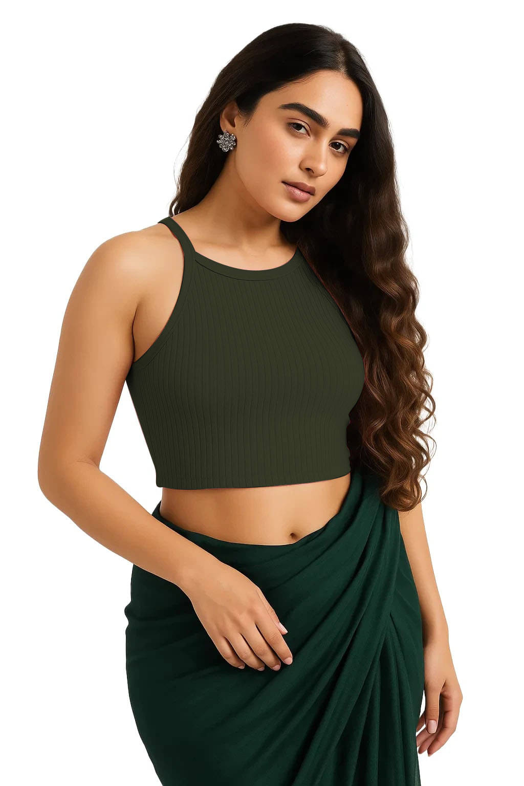     			SOHOT Green Readymade without Pad Cotton Women's Blouse ( Pack of 1 )