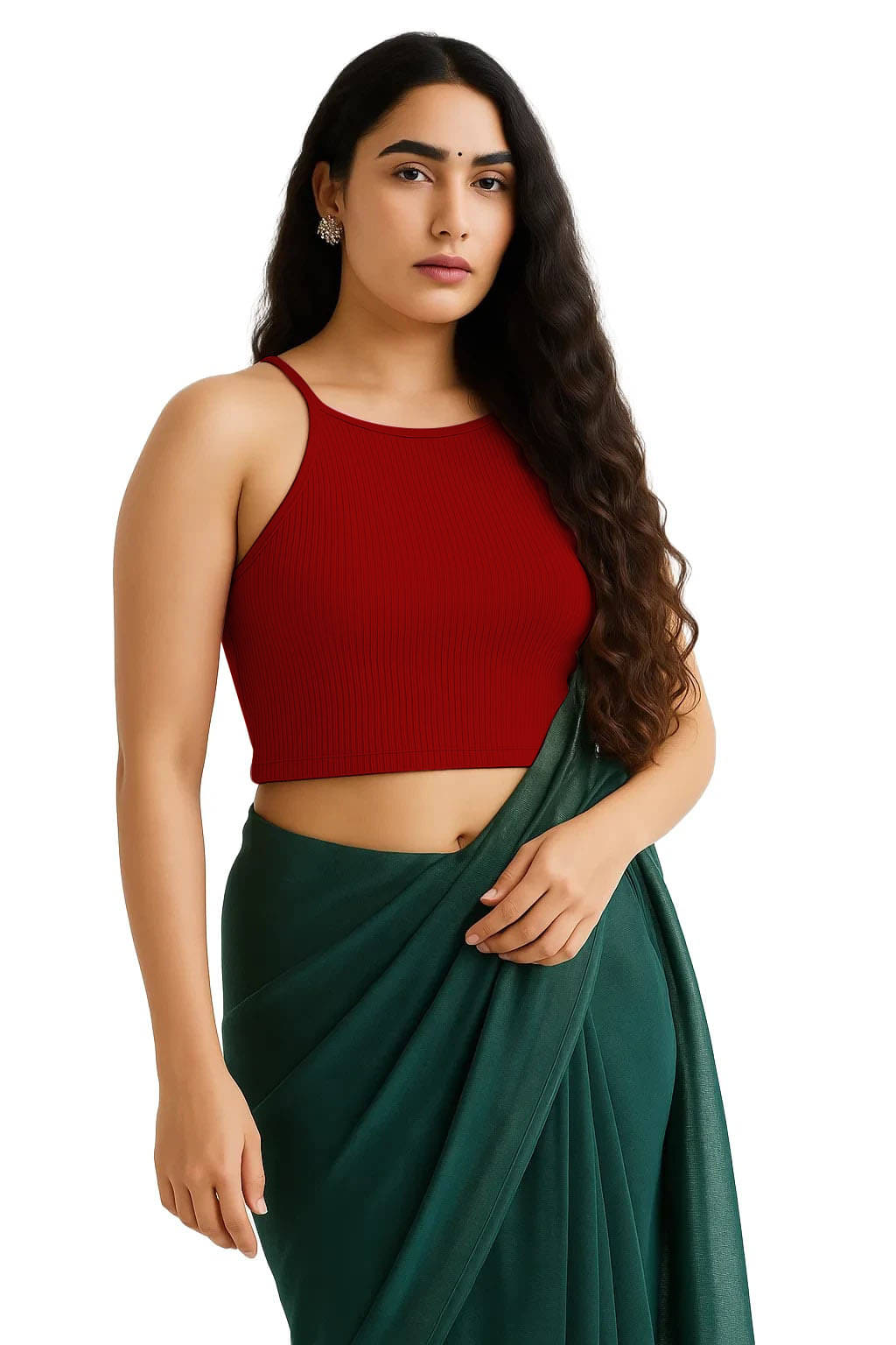     			SOHOT Maroon Readymade without Pad Cotton Women's Blouse ( Pack of 1 )