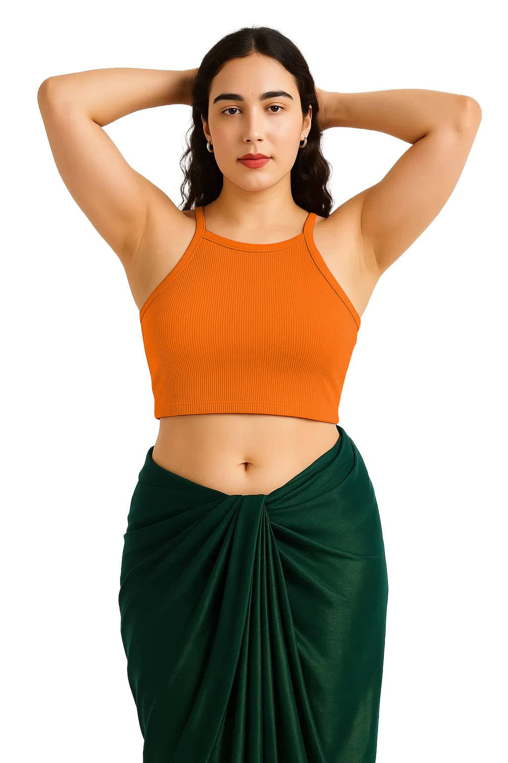 SOHOT Orange Readymade without Pad Cotton Women's Blouse ( Pack of 1 )     			SOHOT Orange Readymade without Pad Cotton Women's Blouse ( Pack of 1 )