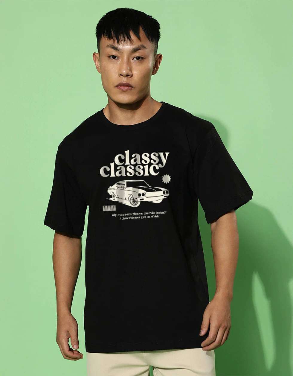 STYLENSE Men Cotton Blend Oversized Fit Printed T-Shirt ( Black ) STYLENSE Men Cotton Blend Oversized Fit Printed T-Shirt ( Black )