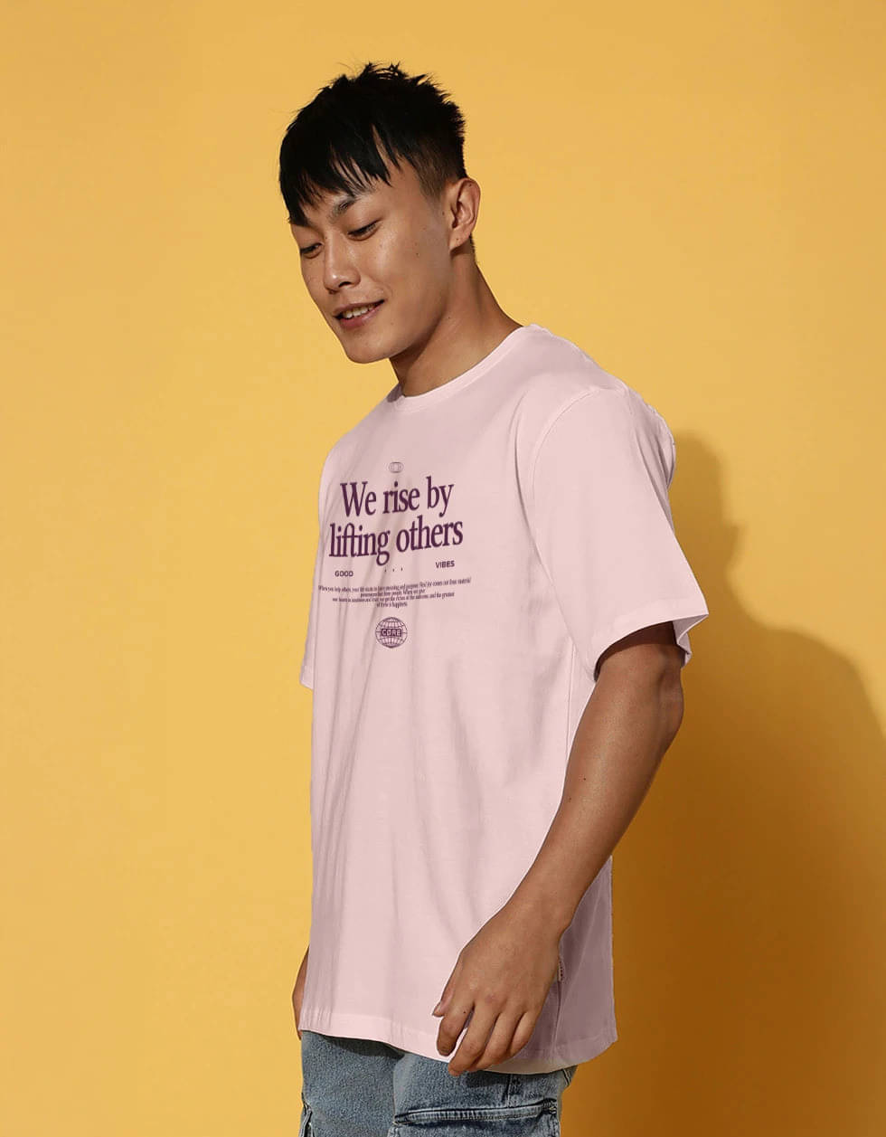     			STYLENSE Men Cotton Blend Oversized Fit Printed T-Shirt ( Pink )