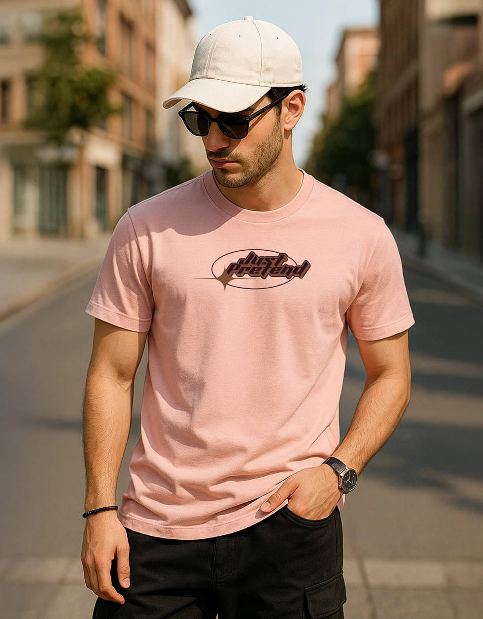     			STYLENSE Men Cotton Blend Regular Fit Printed T-Shirt ( Pink )