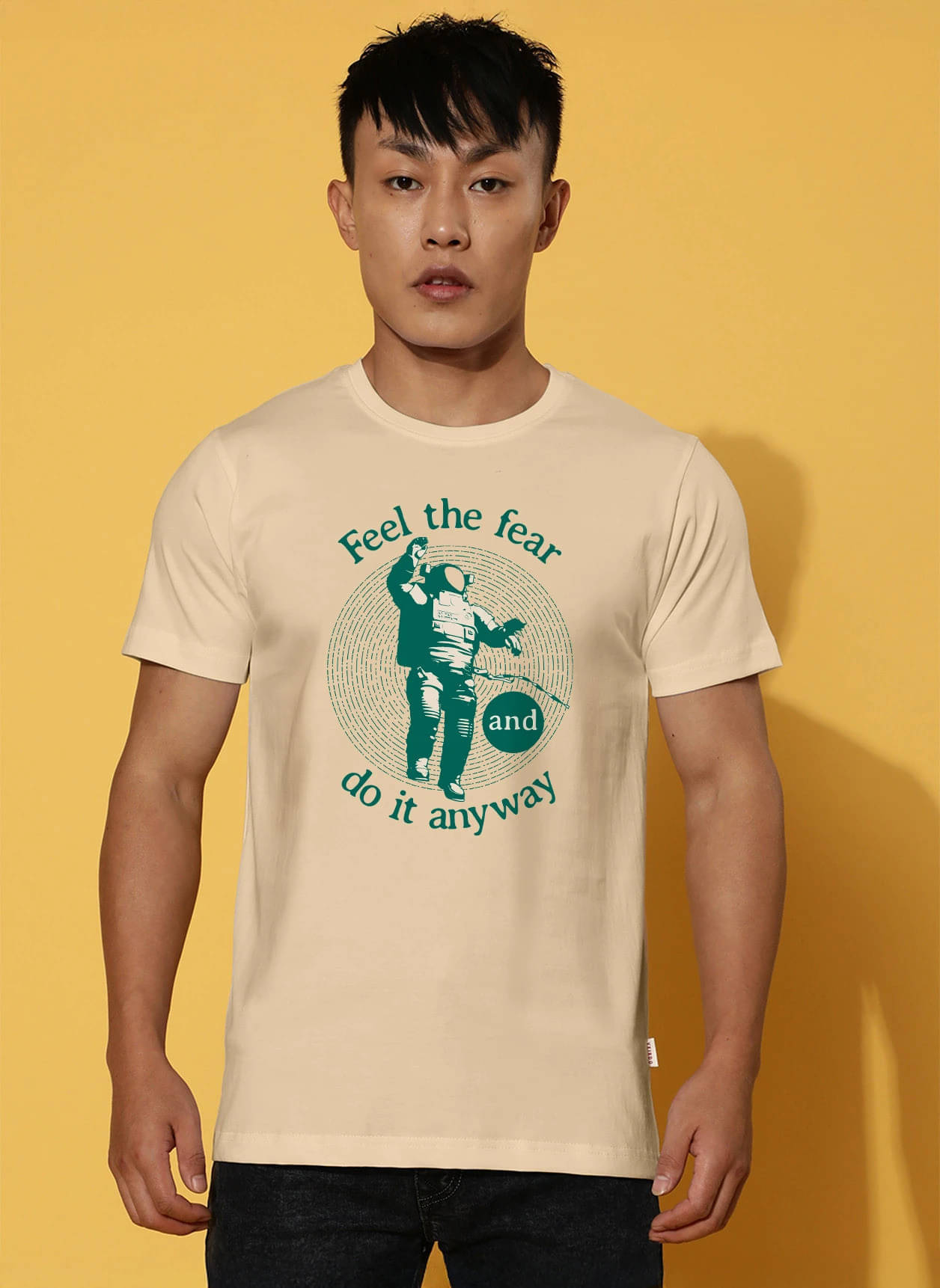STYLENSE Men Cotton Blend Regular Fit Printed T-Shirt ( Beige ) STYLENSE Men Cotton Blend Regular Fit Printed T-Shirt ( Beige )