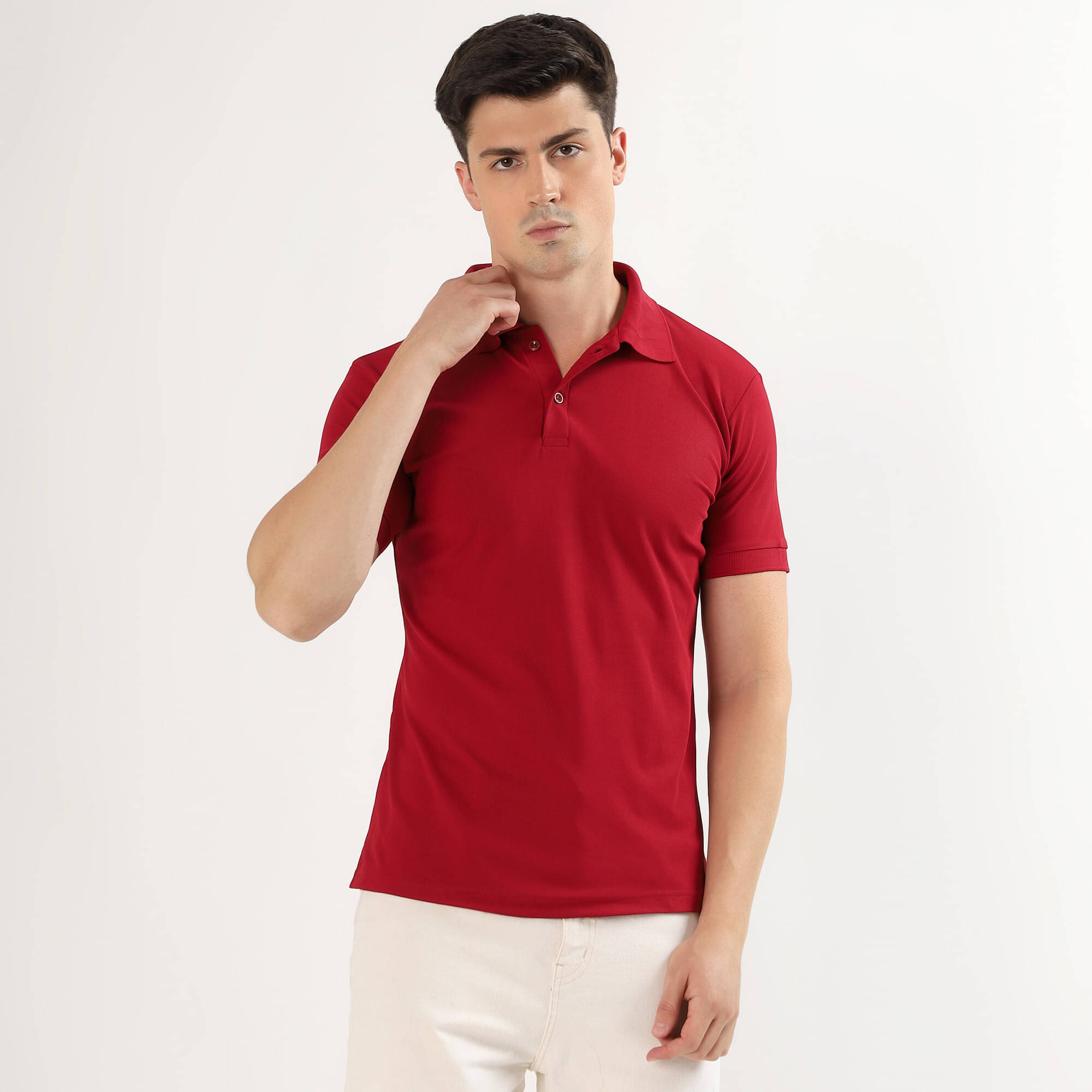 SYS TEXTILE Men Cotton Blend Regular Fit Solid Polo T Shirt ( Maroon ) SYS TEXTILE Men Cotton Blend Regular Fit Solid Polo T Shirt ( Maroon )