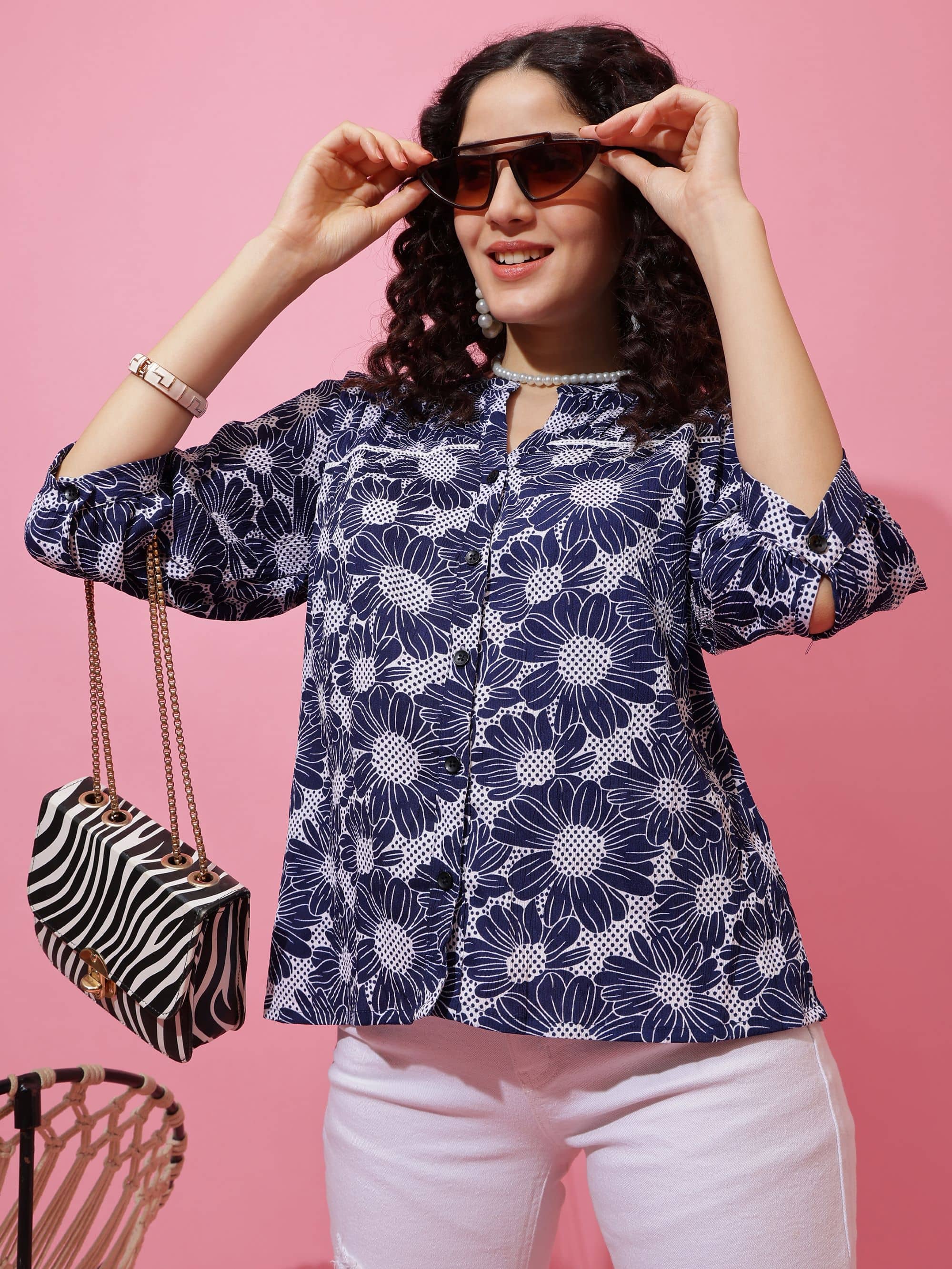 Sheetal associates Women's Cotton Regular Top ( Blue )