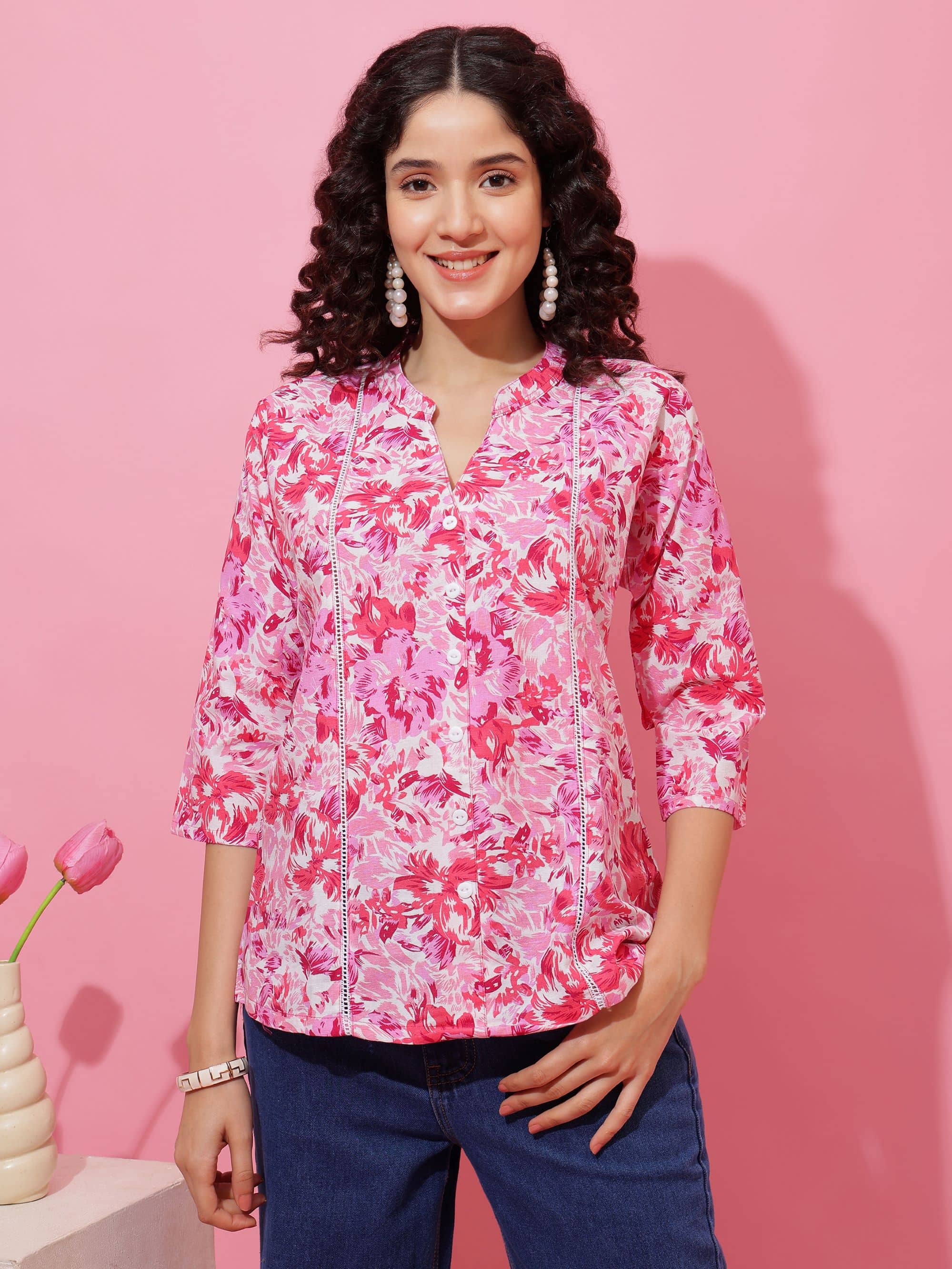 Sheetal associates Women's Cotton Regular Top ( Pink )