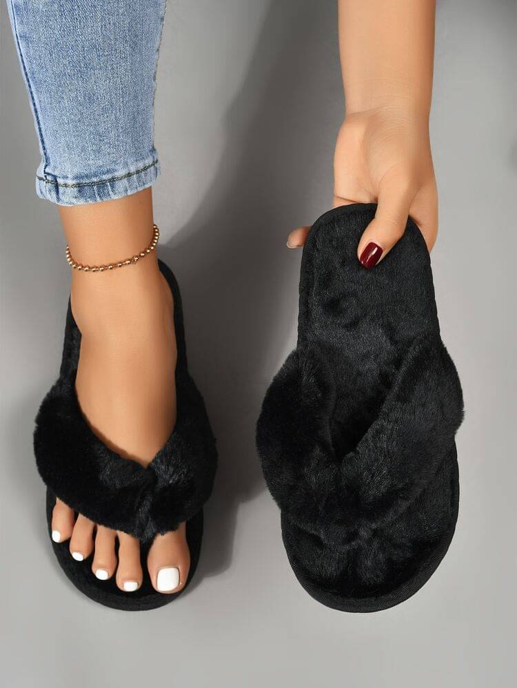     			Shoemusq Black Women's Thong Flip Flop