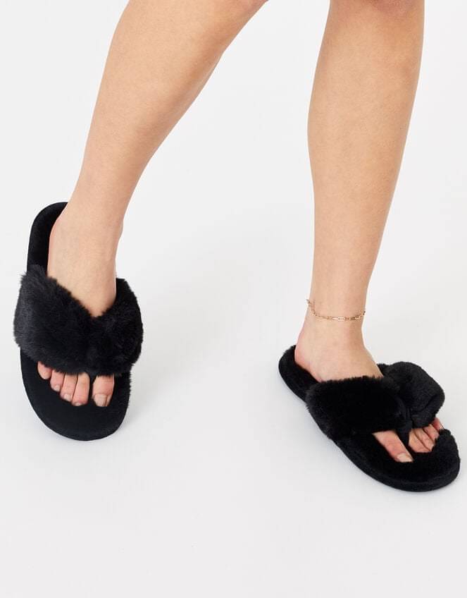     			Shoemusq Black Women's Thong Flip Flop