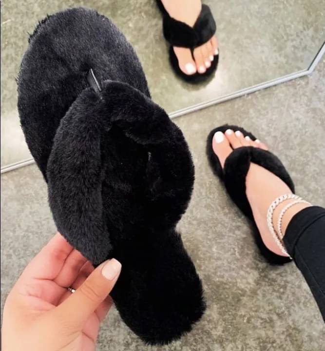     			Shoemusq Black Women's Thong Flip Flop