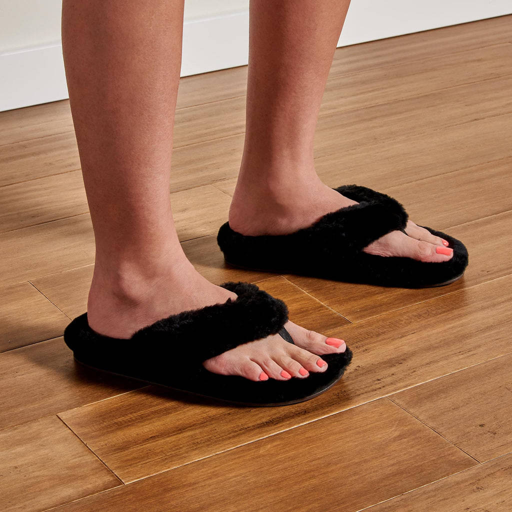     			Shoemusq Black Women's Thong Flip Flop