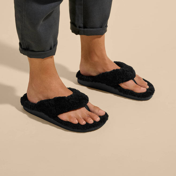     			Shoemusq Black Women's Thong Flip Flop