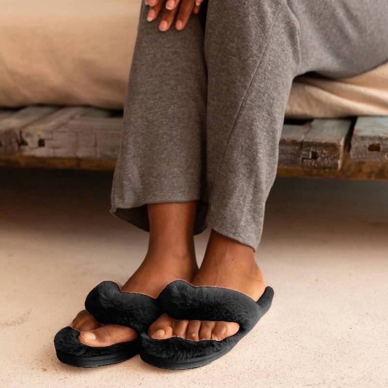     			Shoemusq Black Women's Thong Flip Flop