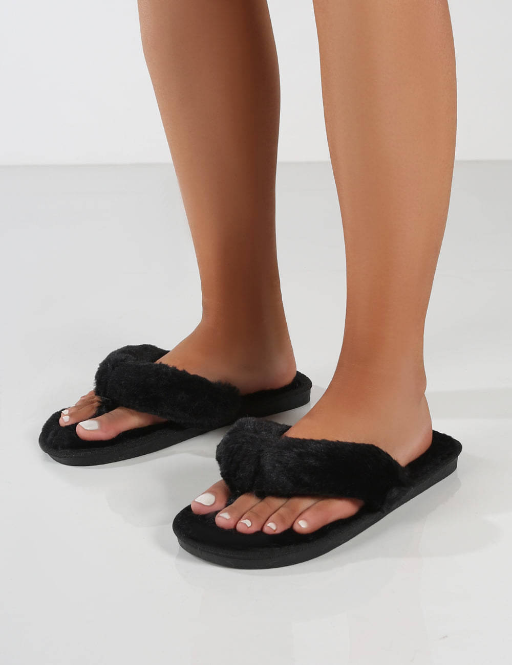     			Shoemusq Black Women's Thong Flip Flop