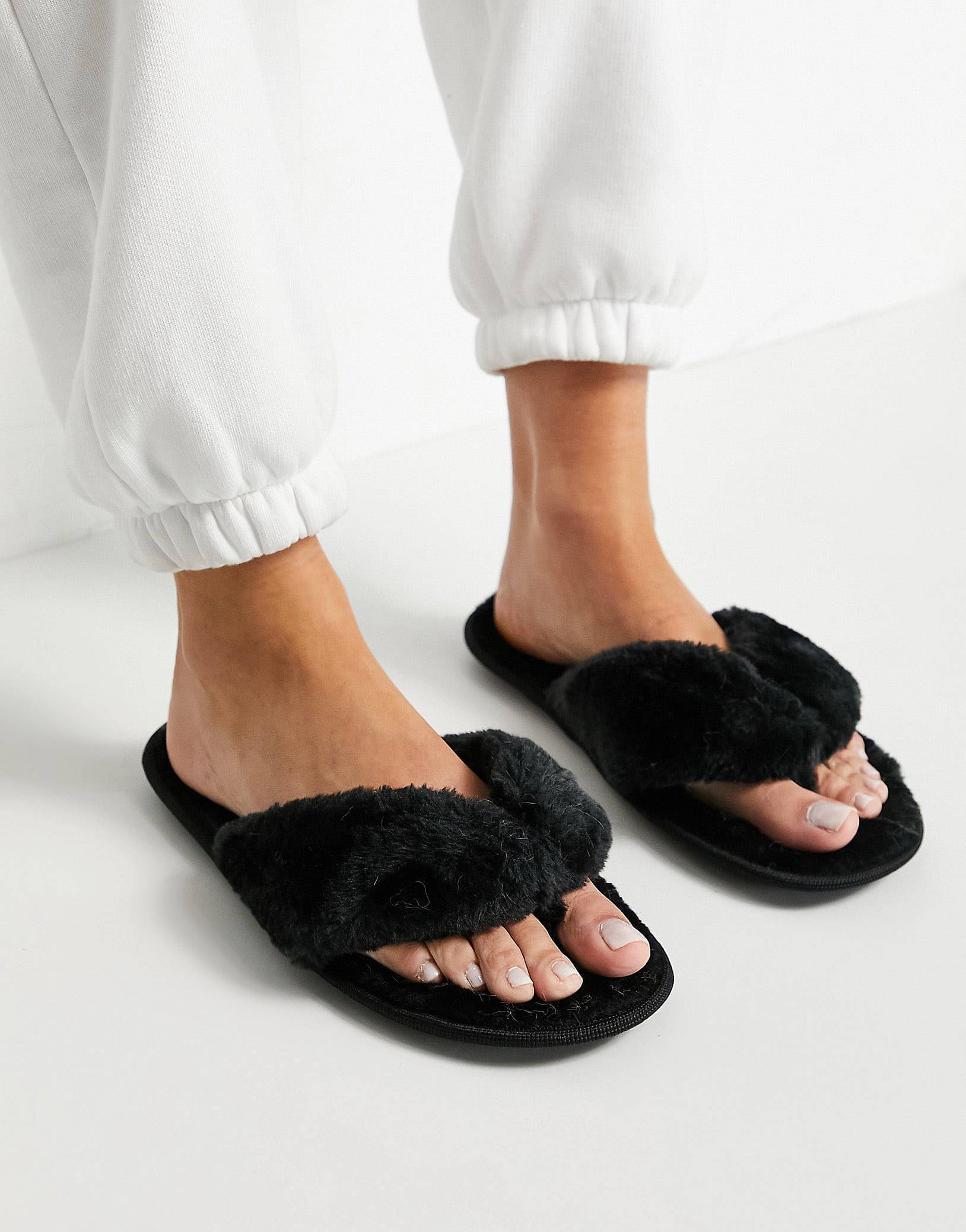     			Shoemusq Black Women's Thong Flip Flop
