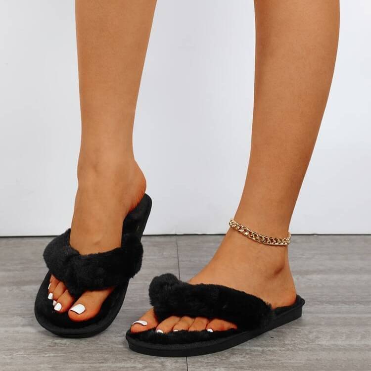     			Shoemusq Black Women's Thong Flip Flop