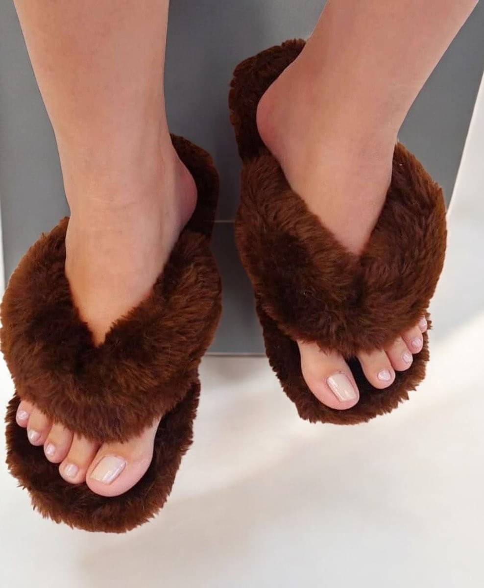     			Shoemusq Brown Women's Thong Flip Flop