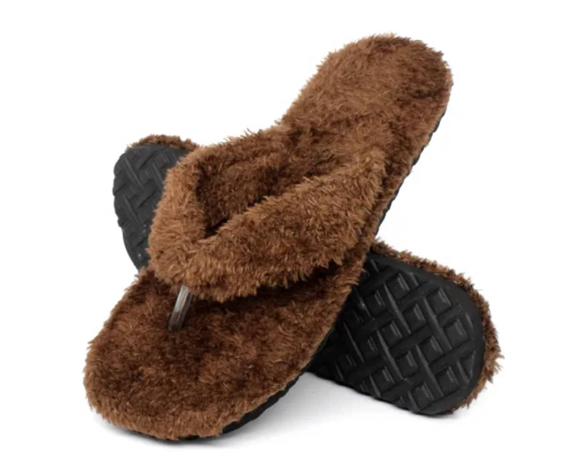     			Shoemusq Brown Women's Thong Flip Flop