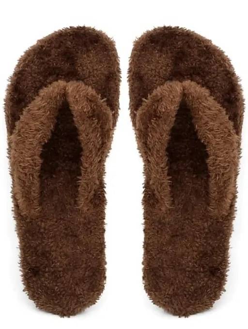     			Shoemusq Brown Women's Thong Flip Flop