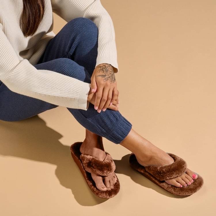     			Shoemusq Brown Women's Thong Flip Flop