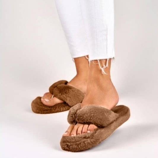     			Shoemusq Brown Women's Thong Flip Flop