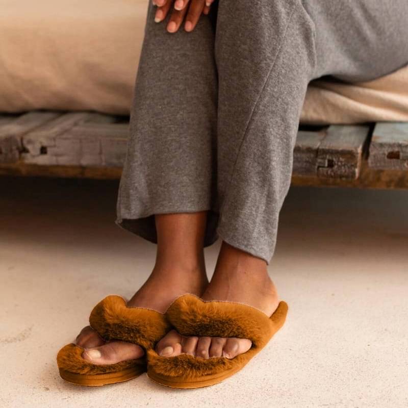     			Shoemusq Brown Women's Thong Flip Flop