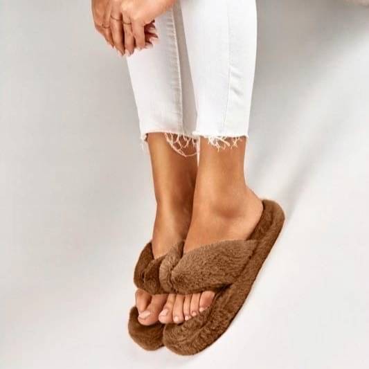     			Shoemusq Brown Women's Thong Flip Flop