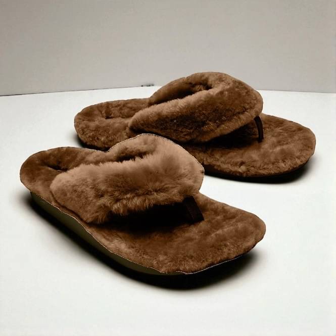     			Shoemusq Brown Women's Thong Flip Flop