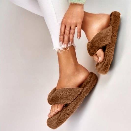     			Shoemusq Brown Women's Thong Flip Flop