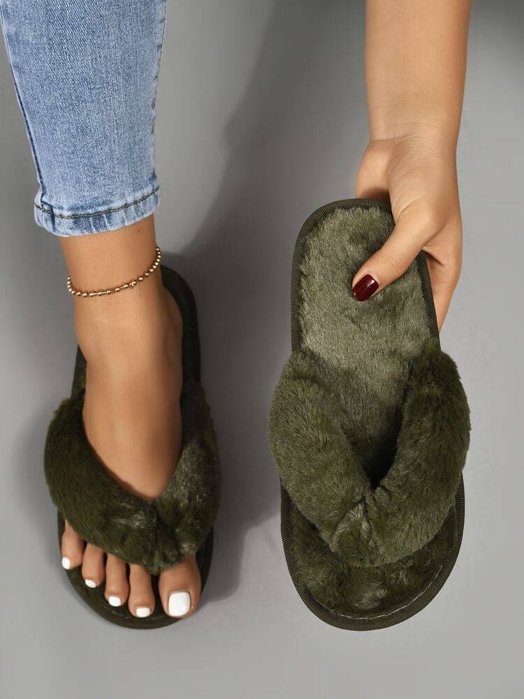     			Shoemusq Green Women's Thong Flip Flop