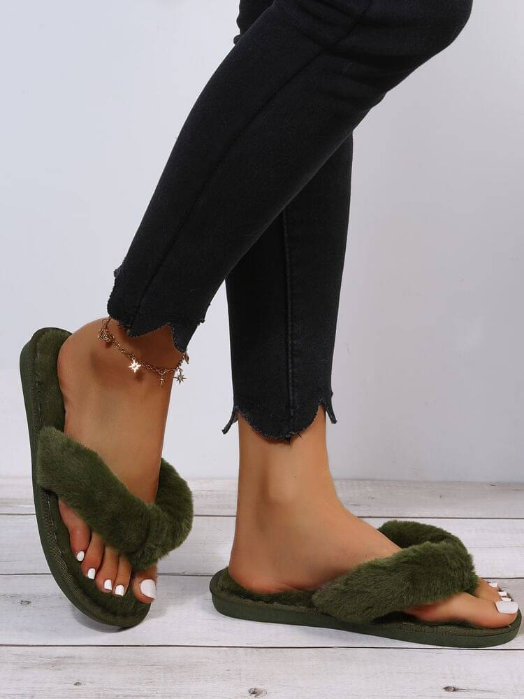    			Shoemusq Green Women's Thong Flip Flop