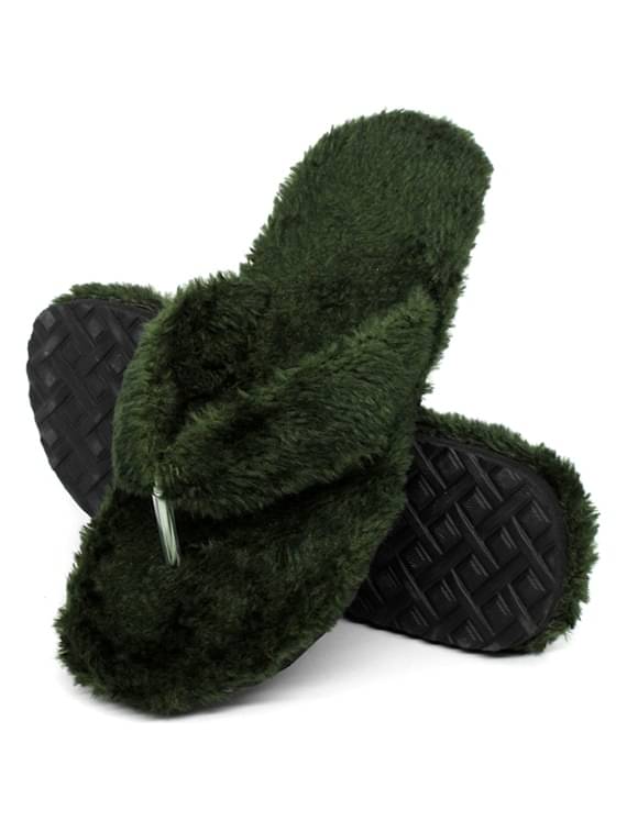     			Shoemusq Green Women's Thong Flip Flop