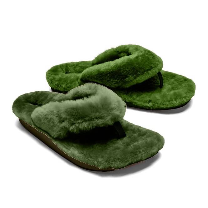    			Shoemusq Green Women's Thong Flip Flop