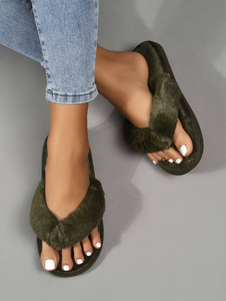     			Shoemusq Green Women's Thong Flip Flop