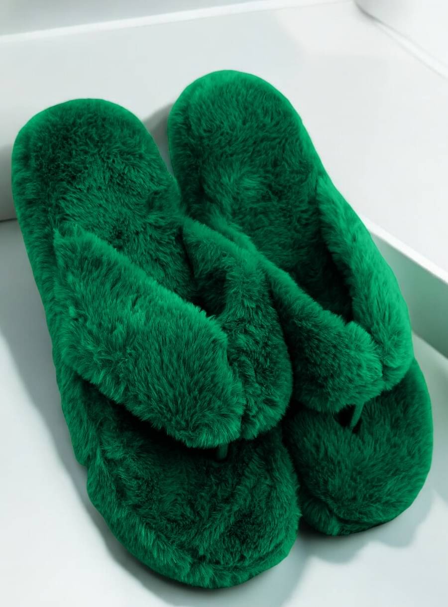     			Shoemusq Green Women's Thong Flip Flop
